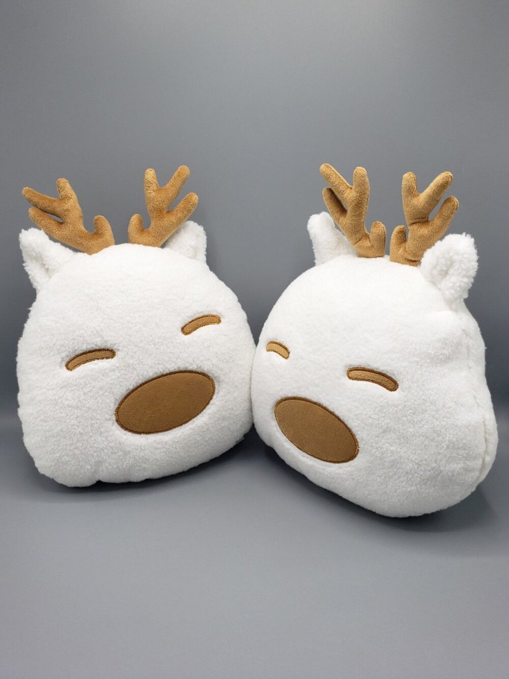 Lot of 2 White Reindeer Throw Pillows Target Bullseye Playground Christmas Decor